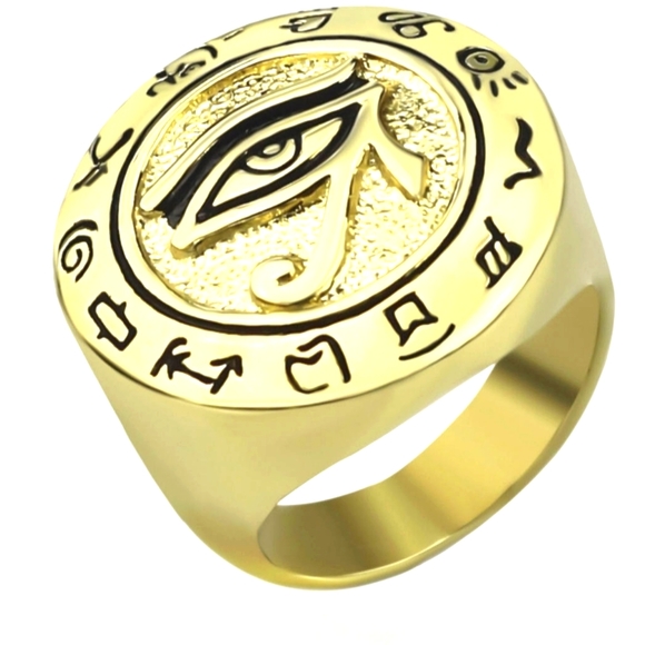Eye Of Horus Ring,Gold Egyptian Spirirual Jewelry - Picture 2 of 2